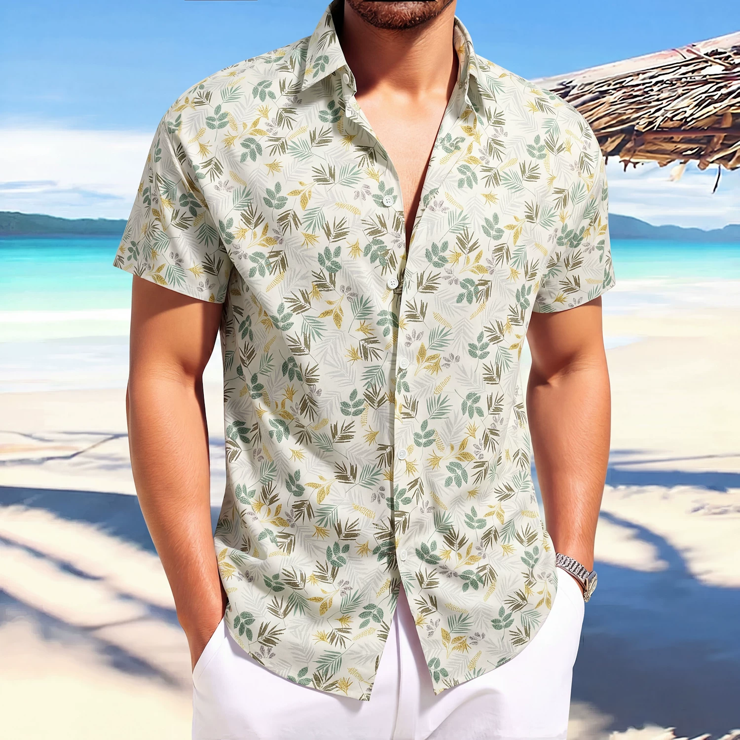 Vintage Hawaiian Floral Shirt - Man Vacation Clothes Summer Hawaiian Shirt