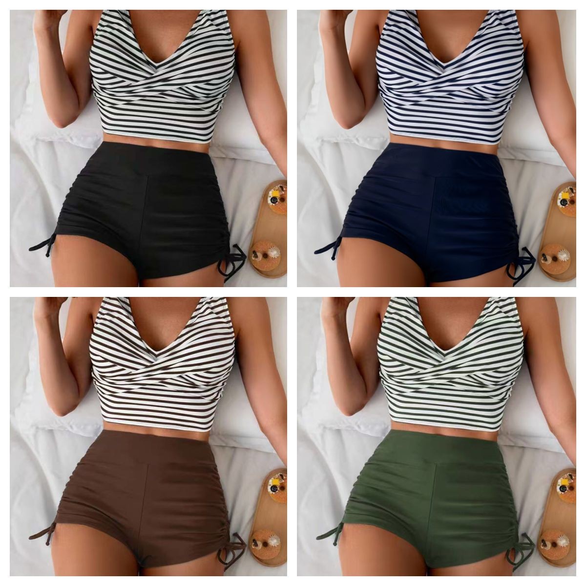 Women Swimwear Bikini Crop Top - Shorts 评论和价格