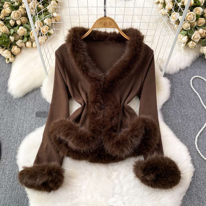 Women Plus Size Faux Fur Splic - Jackets 评论和价格