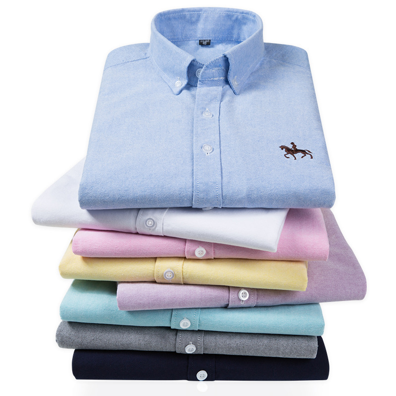 New 100% Cotton Oxford Shirt F - Oxford Cotton Casual Shirt Business 评论和价格