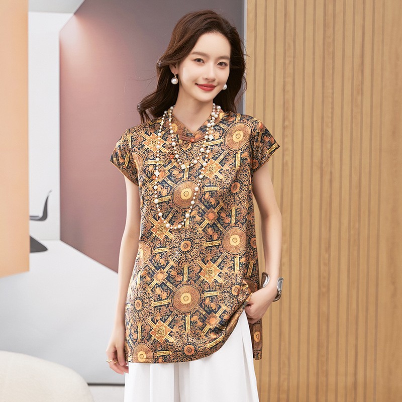 Women's Blouse Short Sleeve Ro - Shirts 评论和价格