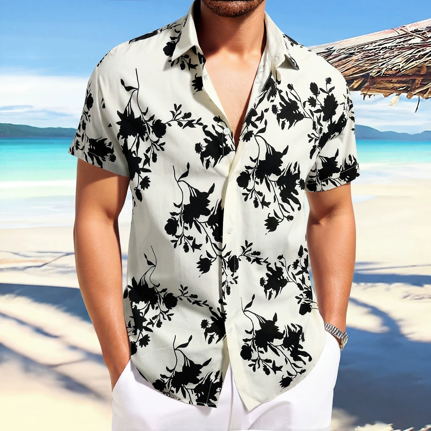 Man Vacation Clothes Summer Ha - Vintage Hawaiian Floral Shirt 评论和价格