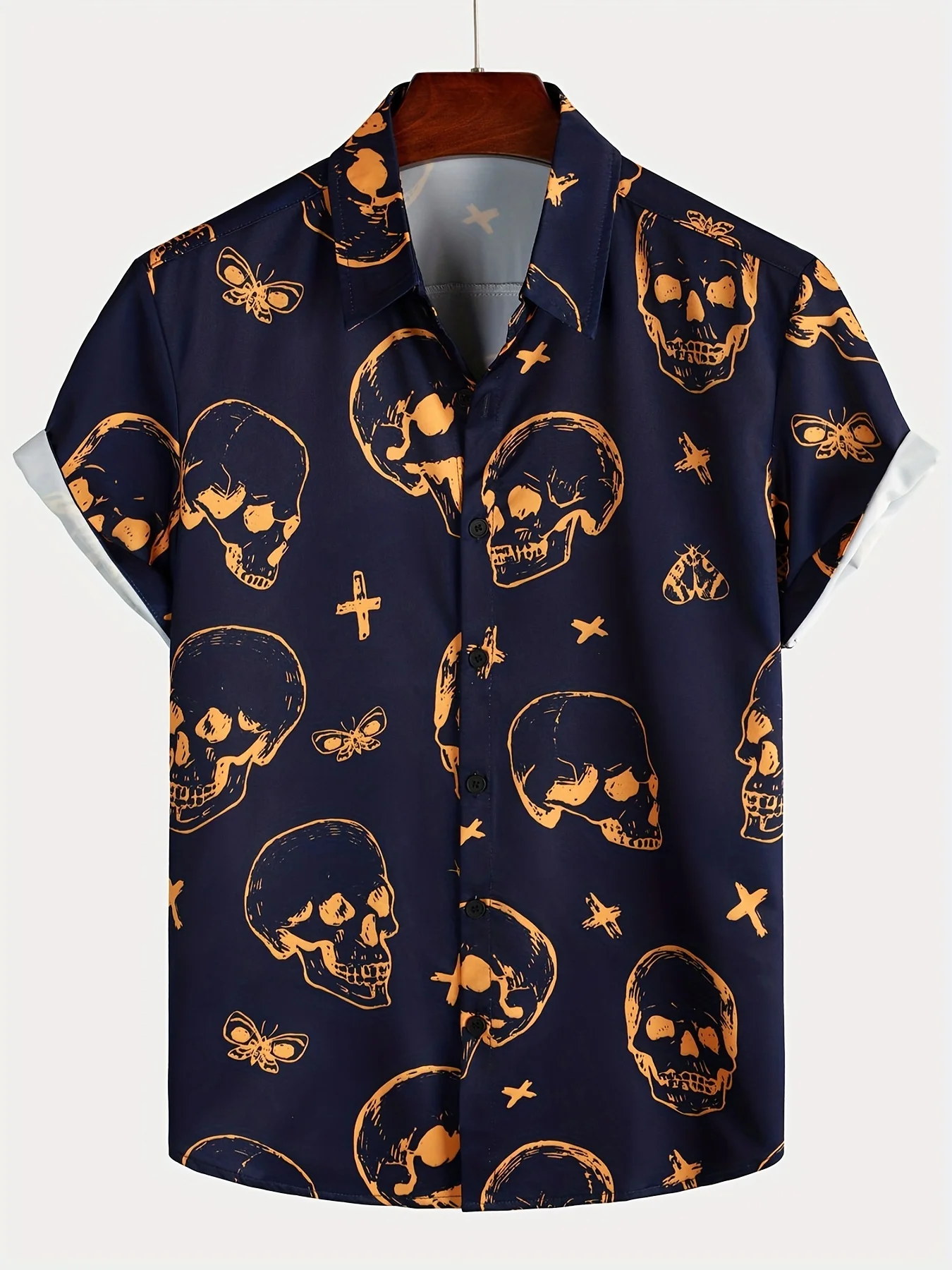 Vintage Horror Skull Crossbone - Vintage Hawaiian Floral Shirt 评论和价格