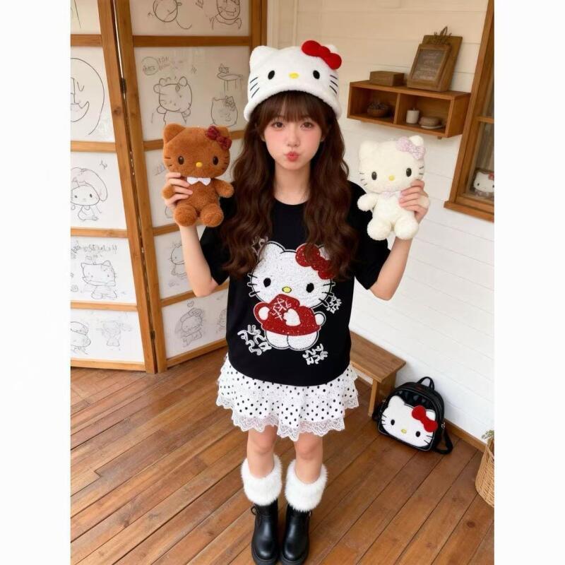 Cute Short-Sleeved Hello Kitty - T-Shirts 评论和价格