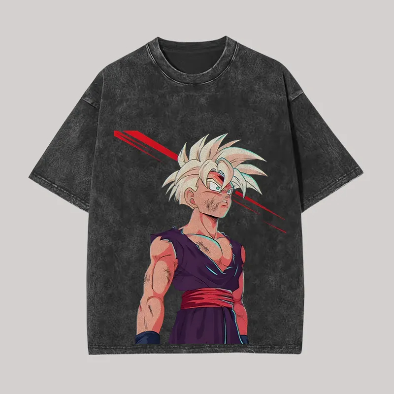 Gohan T Shirt Dragon Ball Z An - Acid Wash Vintage Graphic T Shirt 评论和价格