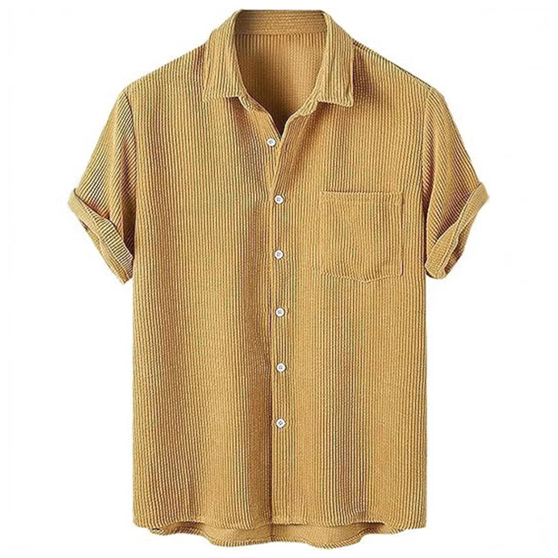 2026 Spring Summer Casual Mens - Corduroy Button Up Shirt Men 评论和价格