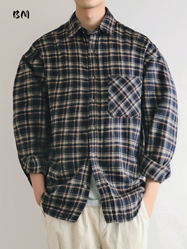 ‌Japanese Vintage Heavyweight  - Flannel Plaid Shirt Heavy Weight 评论和价格