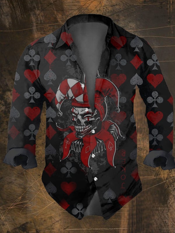 Halloween Men's Dark Skull Pri - Vintage Hawaiian Floral Shirt 评论和价格