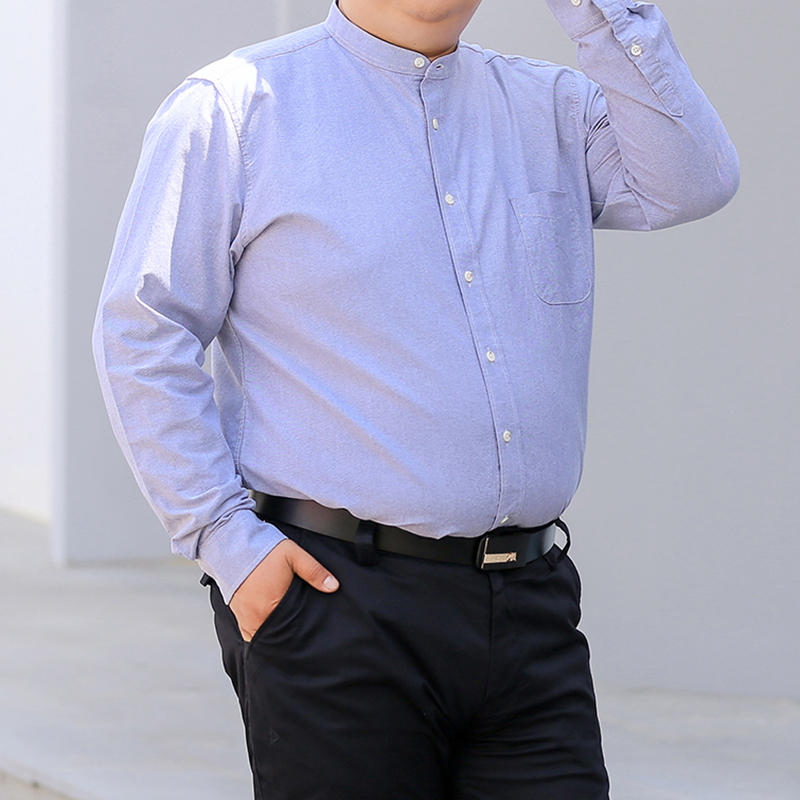 Autumn New Korean Shirt S-10XL - Mandarin Collar Formal Shirt Slim Fit 评论和价格