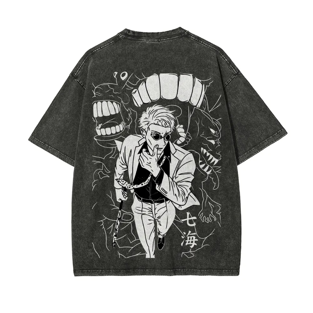 Kento Nanami T Shirt Jujutsu K - Acid Wash Vintage Graphic T Shirt 评论和价格