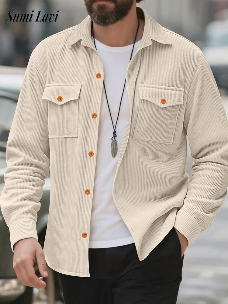 Casual Men's Corduroy Shirt Ja - Corduroy Button Up Shirt Men 评论和价格