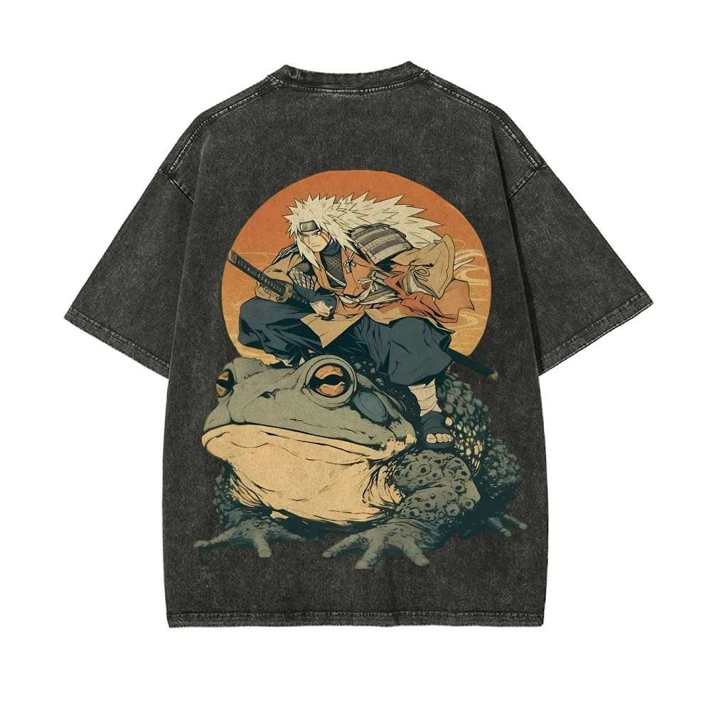 Naruto Jiraiya T Shirt Gamabun - Acid Wash Vintage Graphic T Shirt 评论和价格