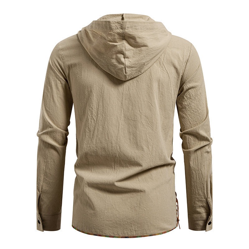 Men's Long Sleeve Hooded T-shi - Medieval Gothic Lace Up Pirate Shirt 评论和价格