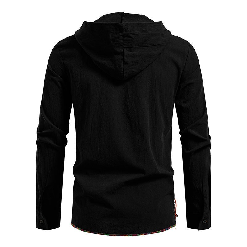 Men's Long Sleeve Hooded T-shi - Medieval Gothic Lace Up Pirate Shirt 评论和价格
