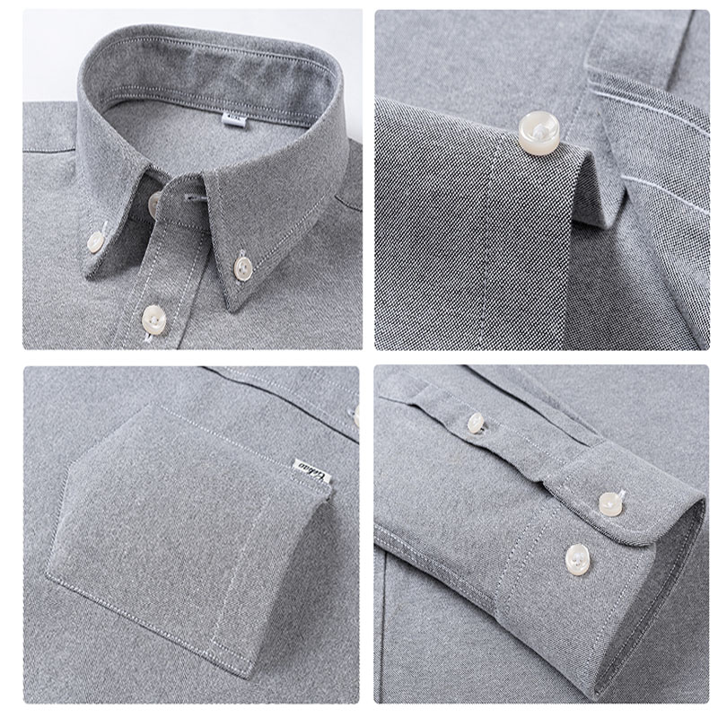 Men's Pure Cotton Oxford Solid - Oxford Cotton Casual Shirt Business 评论和价格