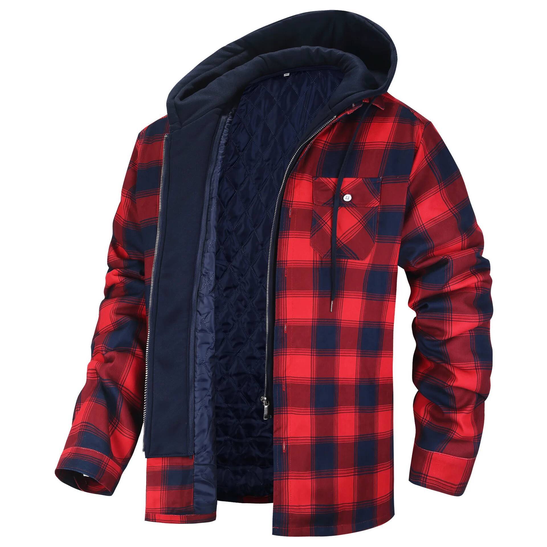 Winter Flannel Plaid Jacket Me - Flannel Plaid Shirt Heavy Weight 评论和价格