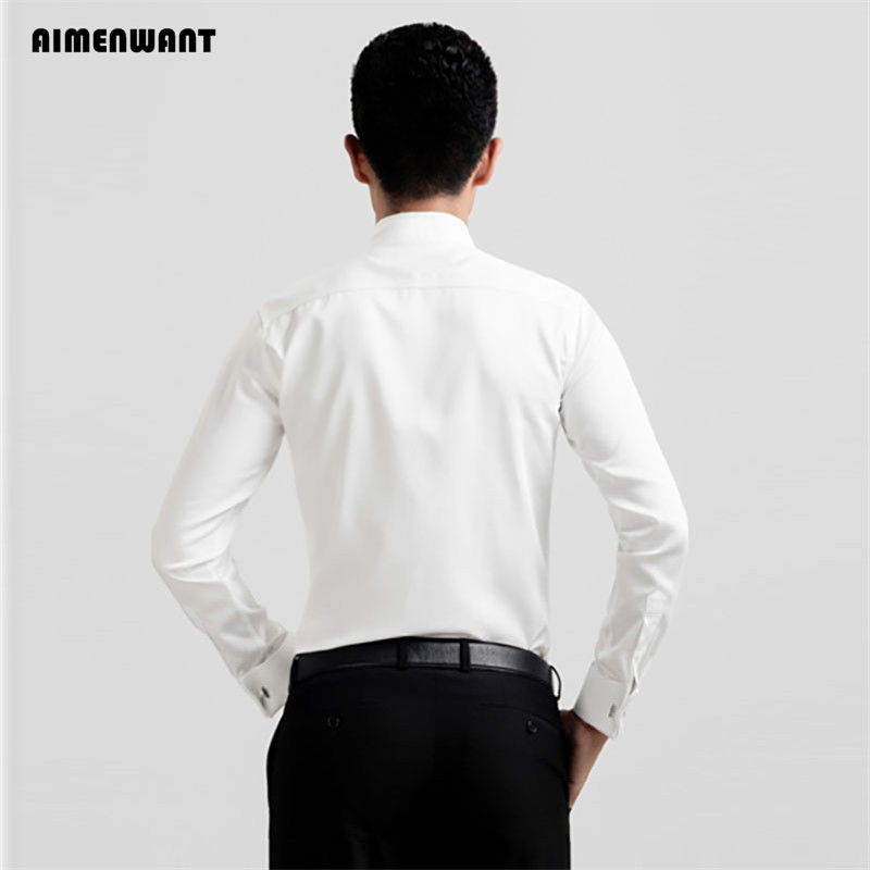 AIMENWANT 2024 Tuxedo Shirts M - Mandarin Collar Formal Shirt Slim Fit 评论和价格