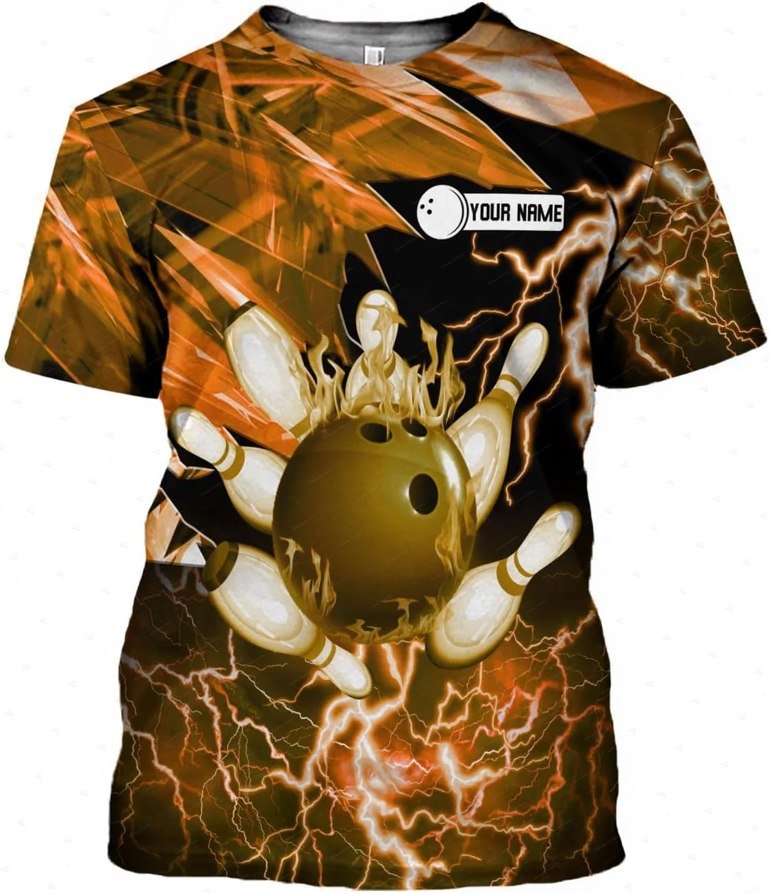 Custom Name Gradient Bowling F - Short Sleeve Bowling Shirt Retro 评论和价格