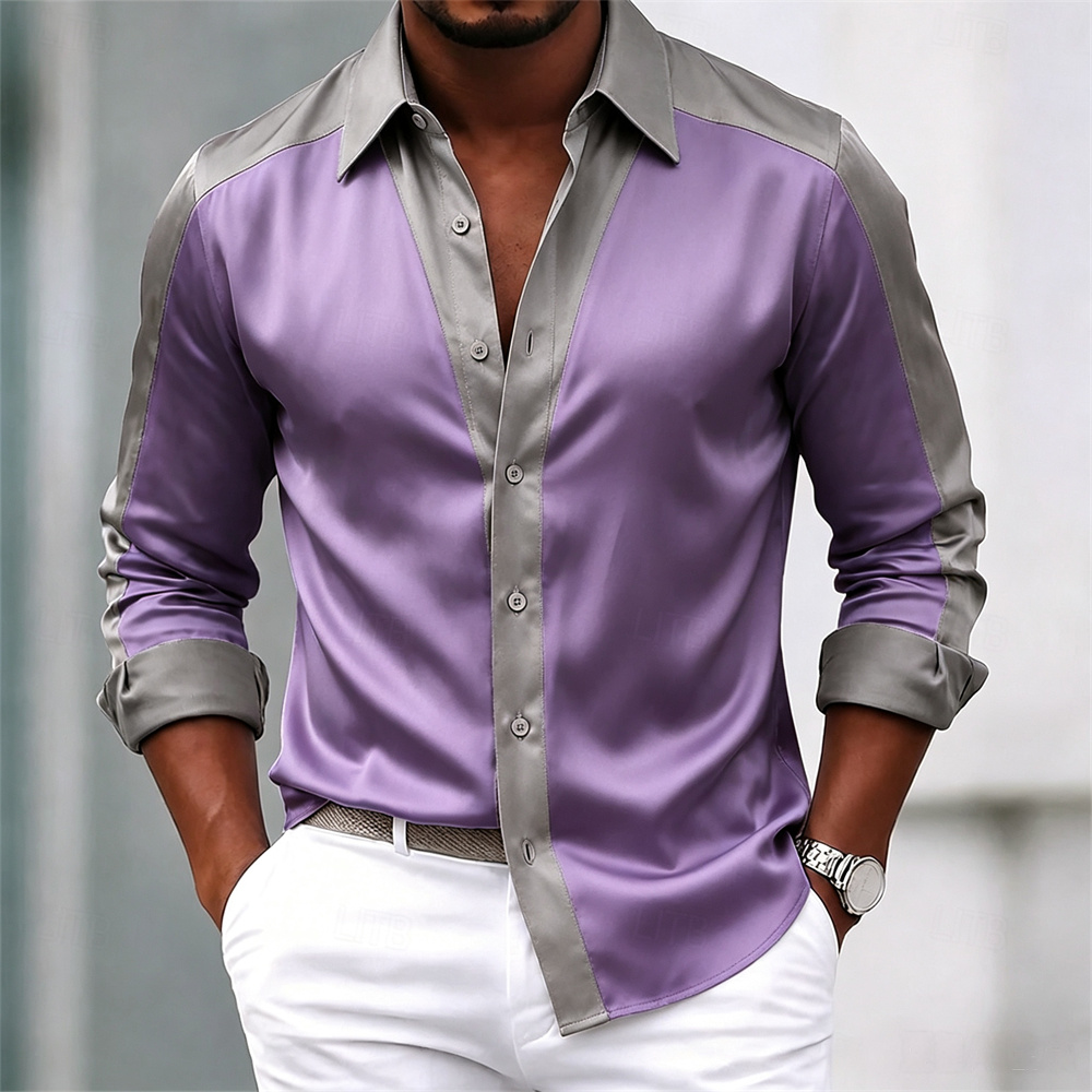 Men's shirt satin shirt dress  - Mens Satin Silk Dress Shirt 评论和价格