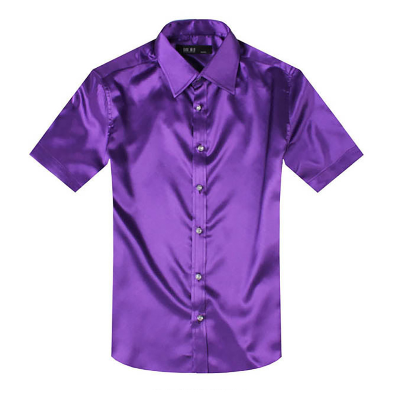 Silk Satin Mens Dress Shirt Sh - Mens Satin Silk Dress Shirt 评论和价格