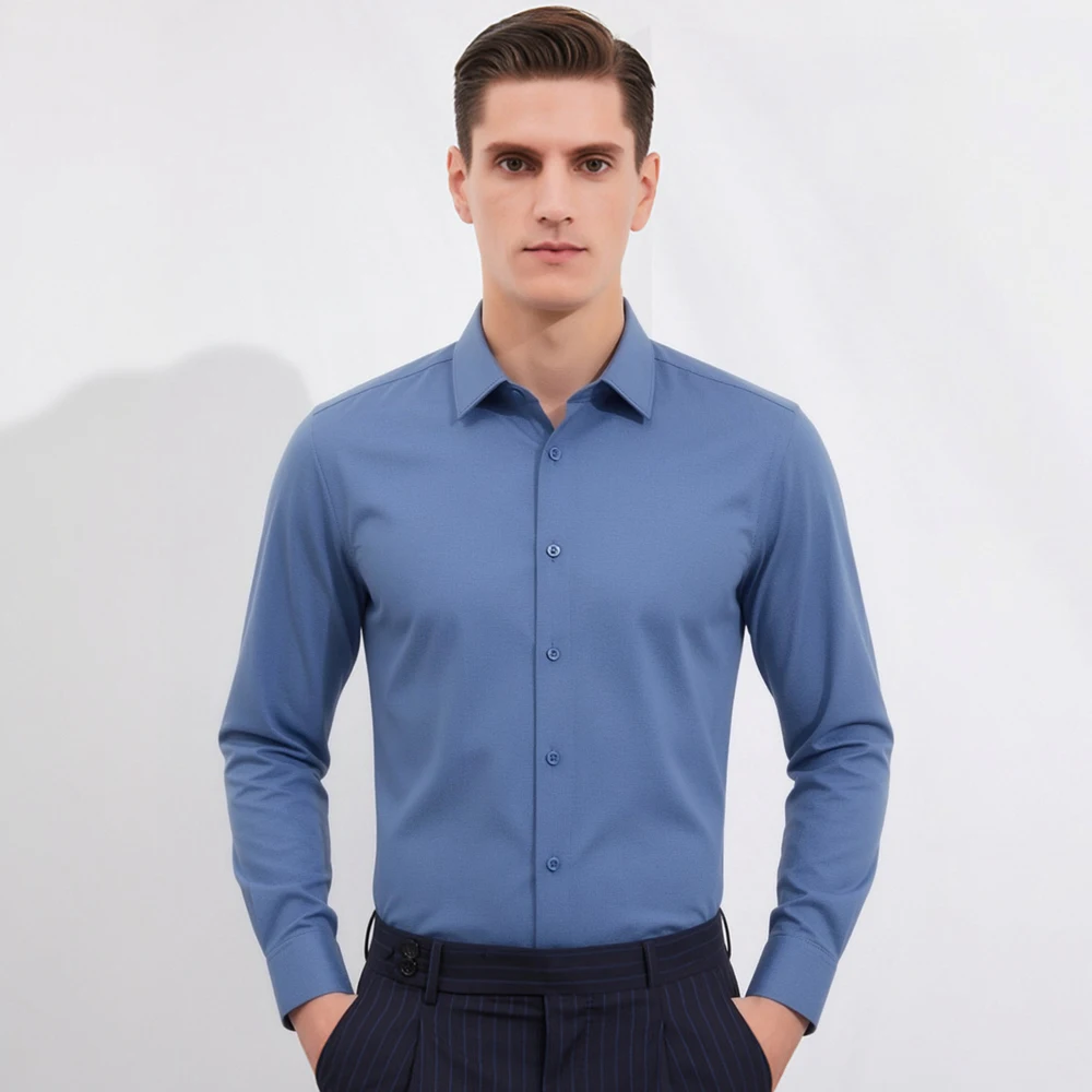 Men‘s Satin-Like Long Sleeve B - Breathable Bamboo Fiber Shirt Non Iron 评论和价格