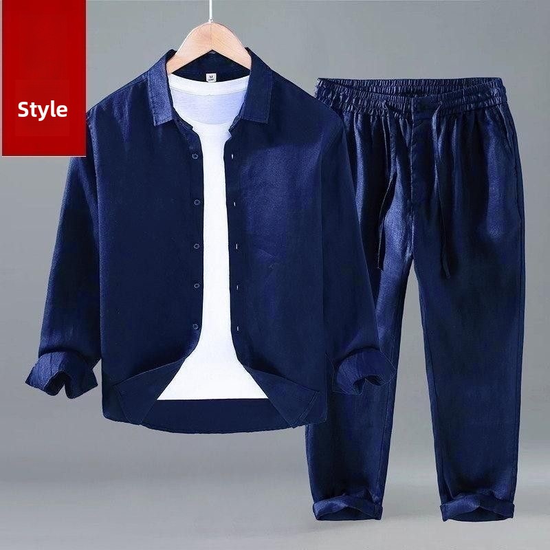 Loose Linen Men's Casual Short - Mens Linen Shirt Long Sleeve 评论和价格