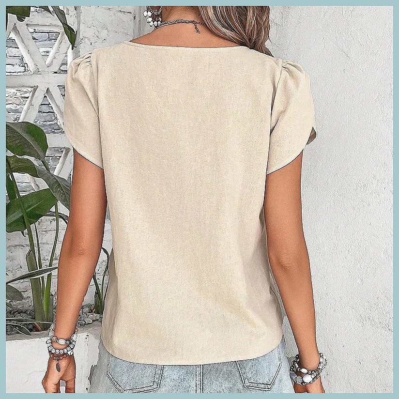 2024 Summer Vintage Solid Colo - Shirts 评论和价格