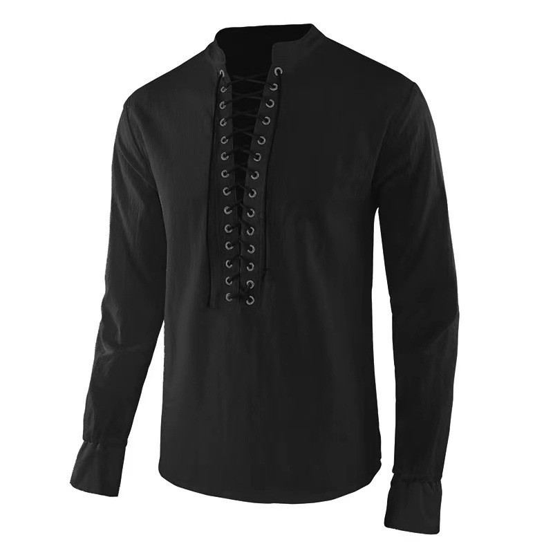 Men's Renaissance Shirt Pirate - Mens Linen Shirt Long Sleeve 评论和价格
